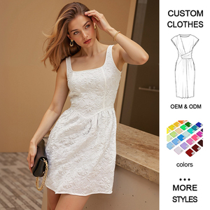 Abito Estivo Jacquard da Donna 2026 Personalizzato all'Ingrosso, Stile Vintage Francese Retrò, Texture 3D Tessuta, Canotta a Quadri con Bordo a Cordoncino - Product Image 1