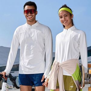 เสื้อยืดแขนยาวแบบคอตั้งครึ่งซิป น้ำหนัก 235 กรัม ผลิตตามแบบ OEM/ODM สำหรับผู้ชายและผู้หญิง ผลิตจากโพลีเอสเตอร์ 90% และสแปนเด็กซ์ 10% - Product Image 4