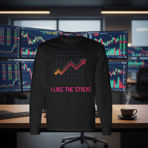 T-shirt à manches longues pour le commerce de détail et les investisseurs, motif 'I Like', produit promotionnel amusant - Product Image 3