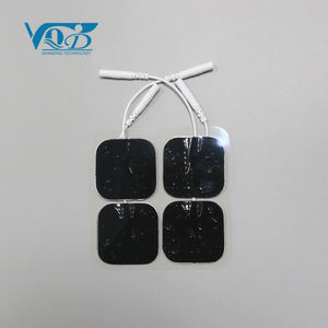 Bantalan elektroda non-tenun jepret, dapat digunakan kembali 40*40mm <span class=keywords><strong>Tens</strong></span> perekat sendiri bantalan elektroda putih 2.0/2.5mm garis untuk terapi penghilang rasa sakit Model merek QD - Product Image 4