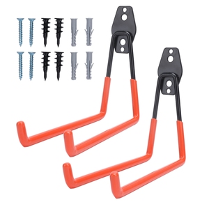 Lot de 2 crochets de garage multifonctionnels à fixation murale, organisateur de rangement <span class=keywords><strong>pour</strong></span> vélos et marchandises, style <span class=keywords><strong>crochet</strong></span> - Product Image 1