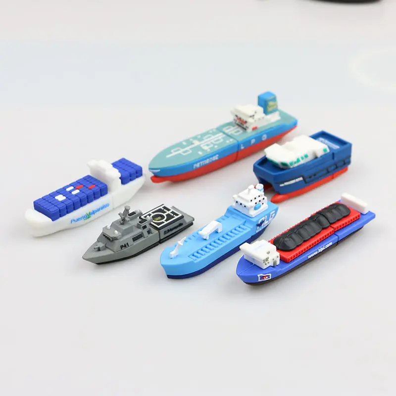 Unidad Flash 3D personalizada de PVC, memoria USB en forma de barco, 8gb, 16gb