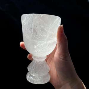 Taza de <span class=keywords><strong>cristal</strong></span> con diseño de forma de calaveras de cuarzo transparente Rosa Natural con asa, taza de té de café tallada a mano para regalo - Product Image 5