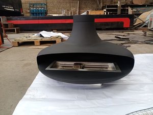 Cheminée suspendue moderne autoportante en métal sur mesure avec télécommande à <span class=keywords><strong>gaz</strong></span> pour chauffage intérieur rotatif - Product Image 3