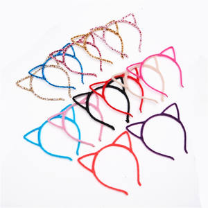 Custom Halloween Meisje Vrouwen Feestartikelen Schattige Haarband Bedraad Kant Harige Kat <span class=keywords><strong>Kitty</strong></span> Oren Hoofdband - Product Image 2