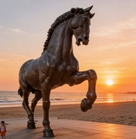 Sculpture de cheval antique en bronze 3D artisanale sur mesure avec couleur et design personnalisés par Bringfine pour les parcs publics extérieurs