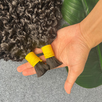 Cheveux bouclés bruts birmans 100 % naturels en vrac, extensions de cheveux bouclés birmans non tissés, tresses afro-boho, cheveux humains crépus en vrac pour tressage