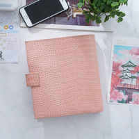 Carnet de notes A5 personnalisé à 6 anneaux en cuir PU grain crocodile avec pochette zippée pour le bureau