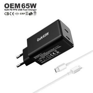 <span class=keywords><strong>Cargador</strong></span> Gan de 65w Personalizado, Material de PC con USB-C para iPhone, <span class=keywords><strong>Samsung</strong></span>, Laptop, Teléfono Móvil, <span class=keywords><strong>Cargador</strong></span> de Pared de 65w Tipo C, Carga Súper Rápida QC PD - Product Image 1
