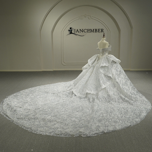 Robes de mariée et de soirée modernes GT26011, longues, ornées de perles et de cristaux floraux, style Sweetheart - Product Image 3