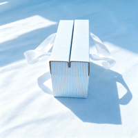 Boîte cadeau en papier rigide avec logo personnalisé imprimé, avec poignée en ruban, emballage cadeau de luxe pour les fêtes d'anniversaire, de mariage, les cadeaux pour invités