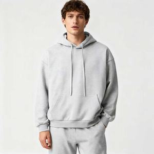 TKAN175D Casual suelta básica color sólido 440G peso pesado marca de moda Sudadera con capucha para hombres - Product Image 1