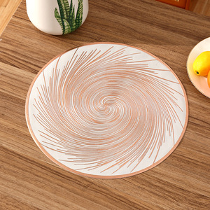 Sets de table ronds en <span class=keywords><strong>vinyle</strong></span> antidérapant Sets de table lavables en <span class=keywords><strong>vinyle</strong></span> pour table à manger <span class=keywords><strong>Tapis</strong></span> de table durables en PVC - Product Image 3