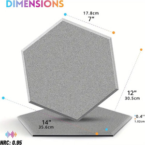 Panneau acoustique mural en polyester écologique absorbant, épaisseur 12 mm, NRC 0,8, moderne, pour l'insonorisation des auditoriums, bureaux, studios, cinémas - Product Image 6