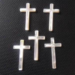 Natural mother of pearl shell cross simple earrings pendant jewelry accessories