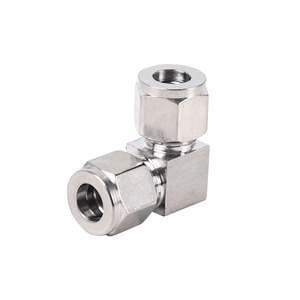 Raccord coudé en acier inoxydable 304, connecteur à compression double ferrule pour tubes de 1/2 ", 3/8 ", 3/4 " DE, coudé à <span class=keywords><strong>90</strong></span> degrés - Product Image 4