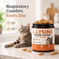 Friandises à mâcher pour chats à la L-Lysine pour le soutien immunitaire, en forme de poisson, avec colostrum et quercétine, complément pour la santé respiratoire des chats, 500 unités
