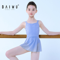 Maillot de Ballet Baiwu para Niñas con Falda, Vestido de Danza Infantil, Camisola para Práctica de Ballet 125241212