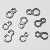 Accessoires de leurre de pêche en acier inoxydable connecteur de pêche 8 boucles de forme Double anneau solide pour les gabarits de pêche à la traîne