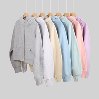 Ensemble de vêtements de sport pour femmes de la même marque, en polaire, deux pièces, pour l'hiver : veste zippée avec trous pour les pouces et pantalon de survêtement, ensemble de yoga et de fitness