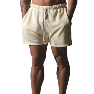 Pantalones cortos para correr de algodón personalizados HIC de alta calidad, ropa de calle, pantalones cortos en blanco para hombres, pantalones cortos de entrenamiento de algodón polar