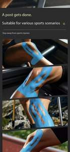 Bande de soutien musculaire en coton pour le genou, prédécoupée, respirante, unisexe, protection sportive, bandage élastique pour la course à pied - Product Image 3