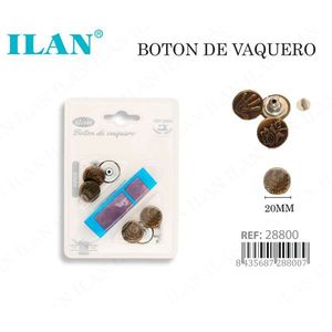 Set di bottoni Ilan Cowboy da 20 mm per jeans e abbigliamento - Product Image 1