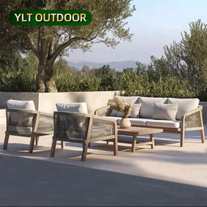 Muebles de <span class=keywords><strong>jardín</strong></span> modernos Resistencia a la intemperie Villa Pastoral Cuerda tejida Sofá de teca Impermeable Patio Sofá al aire libre Fabricante - Product Image 1