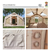 Tente Gonflable Quatre Saisons Green Ear Monkey pour Camping Extérieur, Imperméable, Protection Solaire, Colonne d'Air, Automatique