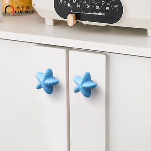 Kenop Lemari Anak Oukali, Gagang Furnitur Warna-warni Bentuk Bintang Laut Lucu, Kenop Keramik Mewah untuk Lemari Kamar Tidur - Product Image 5