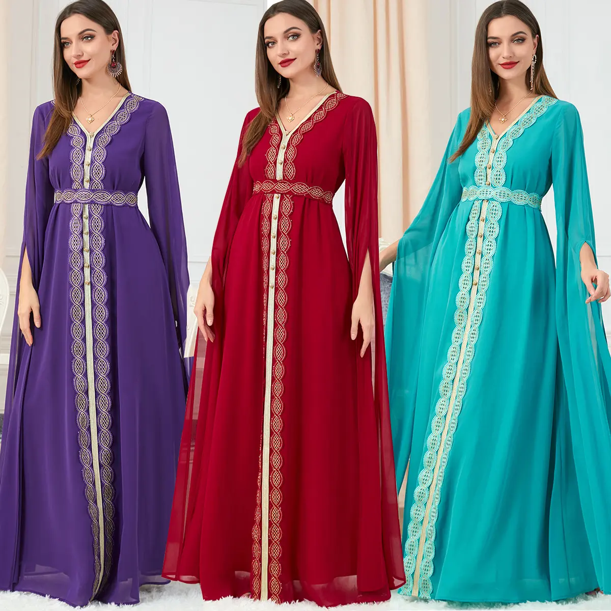Indien-lange Saris für muslimische Frau, islamische Kleidung, pakistani sche Salwar Kameez