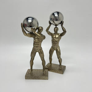 Esculturas Art Déco Modernas, Figuritas de Deportistas de Gimnasio, Estatua Simple de Hércules, Artesanías de Resina para Decoración de Sala de Estar o Vitrina de Vinos - Product Image 4