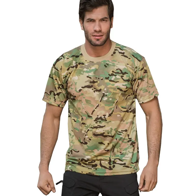 पुरुषों छलावरण टी शर्ट कस्टम शिकार camo सामरिक टी शर्ट ज़्वार्ट