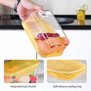 Juego de Recipientes de Plástico para Alimentos con Tapa Hermética, Organizador de <span class=keywords><strong>Cocina</strong></span>, Lonchera para Exteriores, Caja de Conservación de Alimentos - Product Image 4
