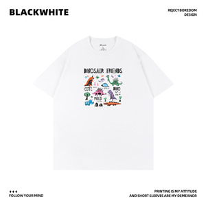 Camiseta con estampado de dinosaurios lindos para adultos, poliéster transpirable de verano Q85 - Product Image 2