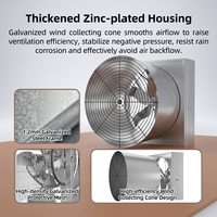 Ventilador de Cono Tipo Mariposa 1380 de 1.1KW con Tensión de Correa Ajustable, Galvanizado, para Ventilación y Extracción en Granjas, Directo de Fábrica