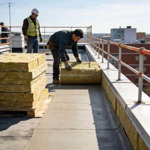 Panel de Lana de Roca HEJ de Alta Densidad 160-200kg/m3 para Techos Exteriores de Construcción |   Placa de Aislamiento Térmico Ignífuga de Grado A1 de 50 mm - Product Image 2