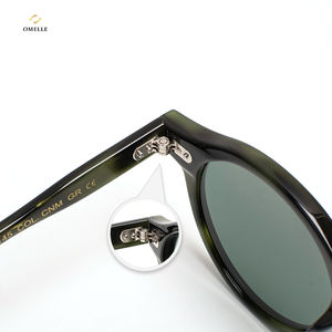 Lunettes de soleil rondes vintage Havana rétro en acétate, monture intégrale, verres dégradés UV400, logo personnalisé, unisexe, cadeau pour adulte, pour <span class=keywords><strong>la</strong></span> plage et les escapades en ville - Product Image 3