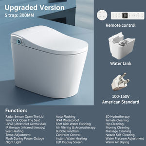 Toilette intelligente monobloc avec bidet électrique, siège chauffant, lumière nocturne, télécommande sans fil, toilette en céramique moderne - Product Image 3