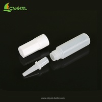 Flacon compte-gouttes en plastique HDPE Ecannal de 1,3 ml avec bouchon à vis et embout de goutte à goutte long et fin pour cosmétiques, adhésifs et liquides essentiels