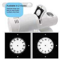 Horloge de projection LED rotative à 180 degrés en résine moderne, personnalisable avec logo imprimé, silencieuse, télécommande, pour bureau et table, vente en gros