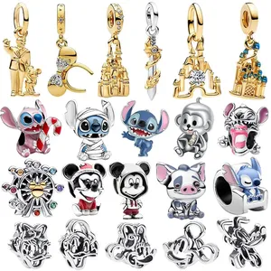 Ciondoli <span class=keywords><strong>Disney</strong></span> Topolino in Argento 925 con Zirconi, Adatti per Collane e Bracciali, Regali Fai-da-Te per Feste di Compleanno, per Donne - Product Image 1
