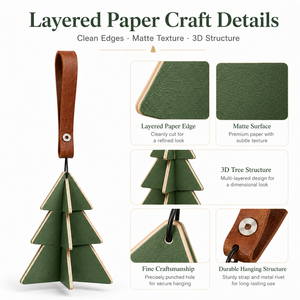 Diffuseur de parfum de <span class=keywords><strong>voiture</strong></span> en papier 3D minimaliste en forme de <span class=keywords><strong>sapin</strong></span> de Noël, de luxe, à suspendre au rétroviseur - Product Image 5