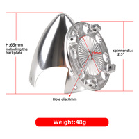 Spinner en aluminium poli argenté de 49 mm avec alésage de 10 mm pour avion RC 50-120CC, couleur personnalisée, prêt pour OEM, vente en gros, avec kit de boulons M5