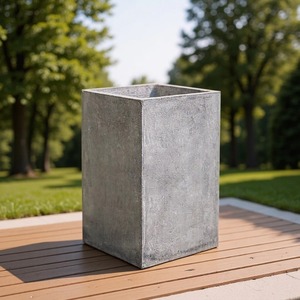 <span class=keywords><strong>Maceta</strong></span> <span class=keywords><strong>Cuadrada</strong></span> Alta <span class=keywords><strong>de</strong></span> Magnesio Transpirable, Estilo Nórdico Minimalista, <span class=keywords><strong>Maceta</strong></span> <span class=keywords><strong>de</strong></span> Pie para Centros Comerciales y Hoteles en Tamaños Pequeños y Grandes - Product Image 4