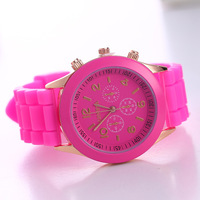 Montre à quartz en silicone AliExpress Genève, écologique, tendance, colorée, pour étudiants, sportive, pour femmes, cadran 40 mm, chiffres romains