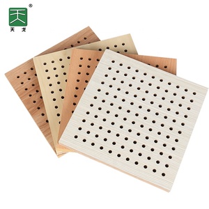 Pannelli Acustici in Legno <span class=keywords><strong>MDF</strong></span> TianGe, Pannelli Fonoassorbenti Bianchi Perforati in Legno - Product Image 1