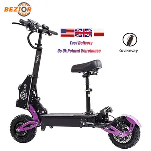 Full Suspension 2400W Motor Powerful Bezior S2 Pro E Scooter 11inch Two Wheel Off Road Electric Folding Scooter For Adult