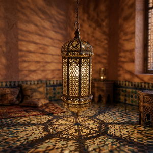 <b>Moroccan</b> Metal Lantern Handmade Cutout Hanging Candle Holder <b>Decorative</b> Lamp for Home Wedding Festival - Product Image 3