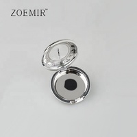 Étui de luxe vide en argent pour poudre compacte avec fenêtre, style montre, pour fard à joues, illuminateur, palette de maquillage et palettes de fards à paupières